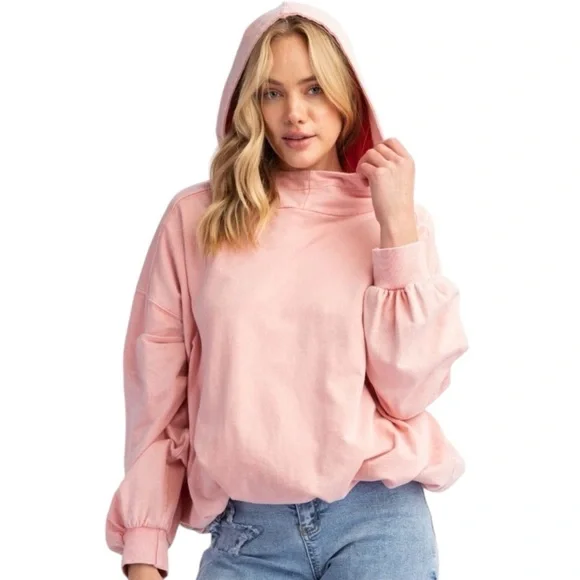 0590:  EASEL NWT HOODIE BLUSH PINK (R2) - Picture 2 of 2